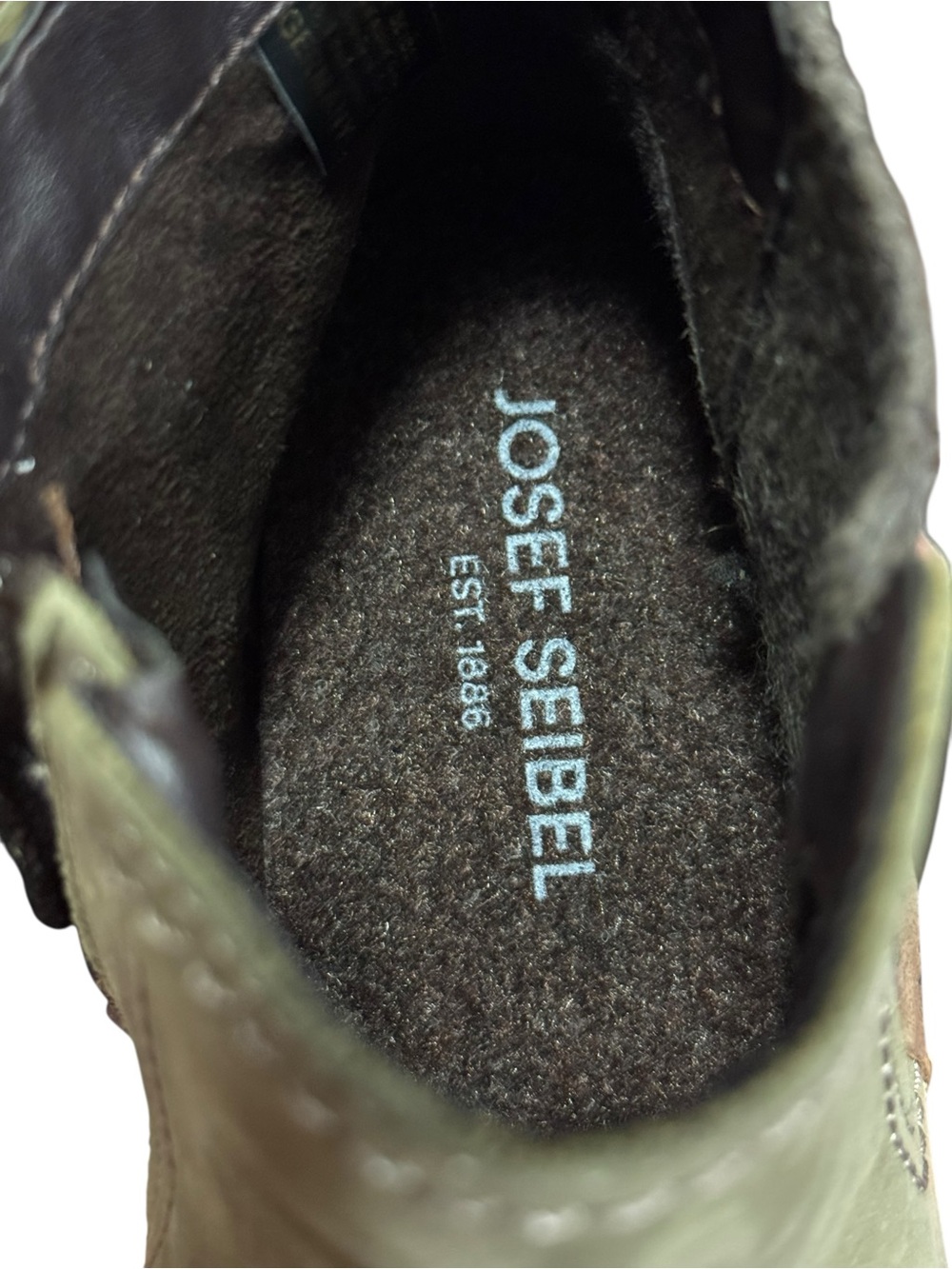 Josef Seibel Olive Green Marta Boots Sz 9-9.5 EU 40 New In Box - Picture 12 of 14